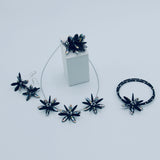 Shelalee Zoe Bracelet Black Silver Metallic Czech Glass Beads