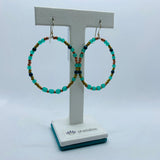 Hannah Boho Earrings in Forest Green and Copper