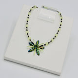 Elizabeth Beaded Necklace in Laser Etched Checkered and Illuminating