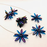 Anna Necklace in Metallic Laser-Etched Black and Blue