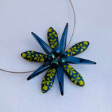 Zoe Bracelet in Navy Blue with Botanical Laser Etched Design