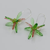 Eileen Earrings in Spring Green with Red Stripes