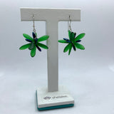 Emma Earrings in Matte Green with Iris Accents