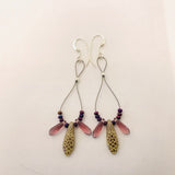 Janet Maxi Earrings in Purple and Cream