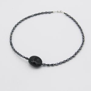 Nora Necklace with Black Stone
