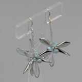 Laura Earrings in Silver Crystal with Light Blue Accent