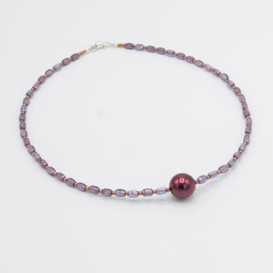 Nora Necklace with Maroon Pearl