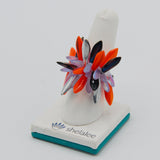 Wendy Ring in Orange, Silver and Navy Blue