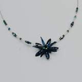 Elizabeth Beaded Necklace in Metallic Navy Blue