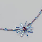 Elizabeth Beaded Necklace in Shiny Light Blue and Lavender