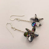 Heather Earrings in Metallic Silver with Rainbow Colors