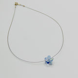 Shelalee Beatrice Necklace Shiny Light Blue Czech Glass Beads Sterling Silver