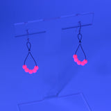 Shelalee Nicolette Earrings Neon Pink Czech Glass Beads Sterling Silver