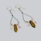 Janet Maxi Earrings in Laser Lizard Skin Yellow and Pink