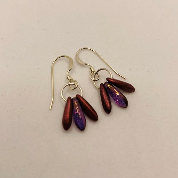 Janet Earrings in Copper Purple