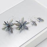 Janet Midi Earrings in Smoky Blue and Silver