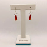 Jane Earrings in Red with Shine
