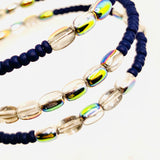 Whitney Bracelet in Matte Blue with Metallic Rainbow