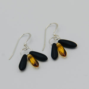 Janet Earrings in Black and Golden Yellow