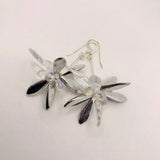 Emma Earrings in Shiny Silver and Crystal