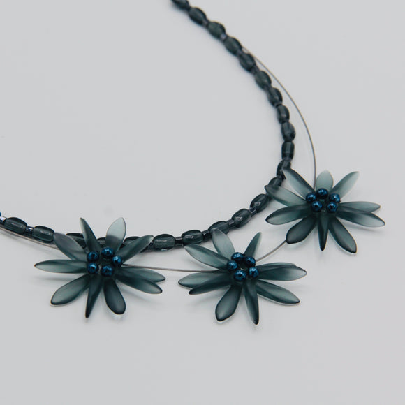 Anna Layered Necklace in Matte Classic Denim Blue