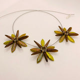 Anna Necklace in Metallic Laser Etched Honey Yellow and Brown