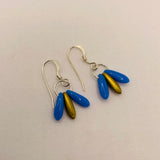 Janet Earrings in Bright Blue and Matte Gold