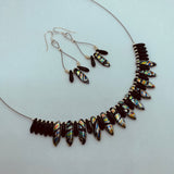 Rebecca Necklace in Black with Metallic Silver