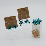 Laura Earrings in Turquoise and Shiny Black