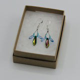 Janet Maxi Earrings in Shiny Multicolor and Blue with Turquoise