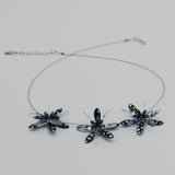 Anna Necklace in Metallic Black with Silver Accents