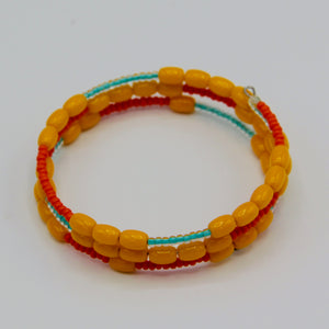 Whitney Bracelet in Bright Deep Yellow, Orange and a touch of Turquoise