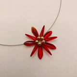 Elizabeth Necklace in Red with Pearl Center