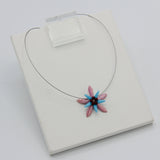 Elizabeth Necklace in Pink, Blue and Deep Red