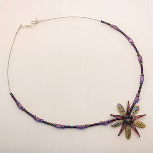 Elizabeth Beaded Necklace in Purple