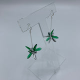 Laura Earrings in Green and Silver