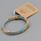 Whitney Bracelet in Turquoise Blue and Matte Gold