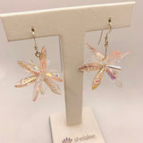 Emma Earrings in Soft Pink with Laser Finish Peacock Design