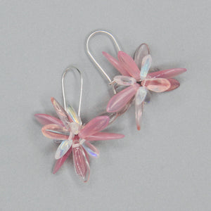 Eileen Earrings in Pink with Shiny Crystal