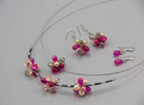 Beatrice Necklace in Pink and Creamy Pearl