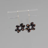 Daisy Earrings in Black with Metallic Dots