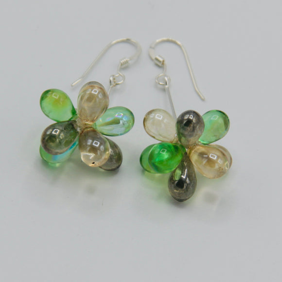 Tracy Earrings in Shimmering Brown and Green