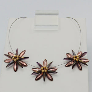 Anna Necklace in Rose Gold with Purple Shade