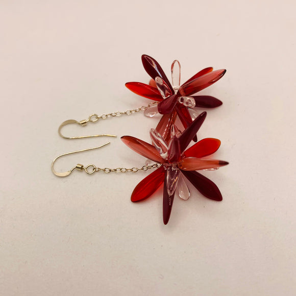 Laura Earrings in Red and Garnet