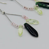 Janet Maxi Earrings in Light Pink and Green