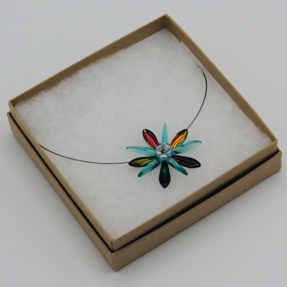 Elizabeth Necklace in Turquoise and Shiny Multicolor