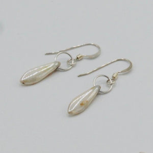 Jane Earrings in Off-White with Stone Finish