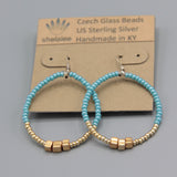 Hannah Earrings in Turquoise Blue and Gold