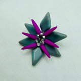 Madeleine Large Pin in Green and Magenta