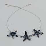 Anna Necklace in Metallic Black with Silver Accents